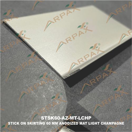 STSK60-AZ-MT-LCHP Stick On Skirting 60mm Anodized Mat Light Cham pagne