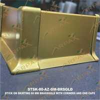 STSK-80-AZ-GM-BRSGLD Stick On Skirting Anodized Glowmat Antique Brass Gold With Corners And End Caps