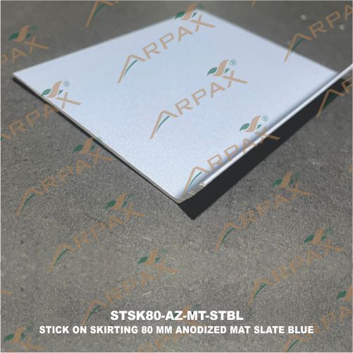 Stsk80-Az-Mt-Stbl Stick On Skirting 80Mm Anodized Mat Slate Blue - Color: White