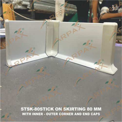 Stsk-80Stick On Skirting 80 Mm With Inner Outer Corner And End Caps - Color: White
