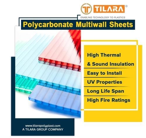 Multiwall Polycarbonate Sheet - Color: White/Clear/Blue/Lake Blue/Green/Bronze