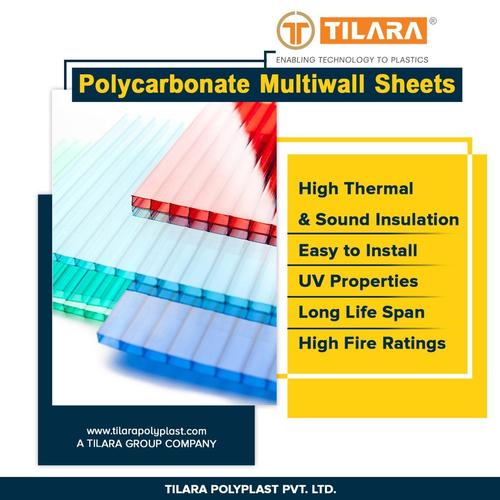 Multiwall Polycarbonate Sheet - Color: White/clear/blue/lake Blue/green/bronze