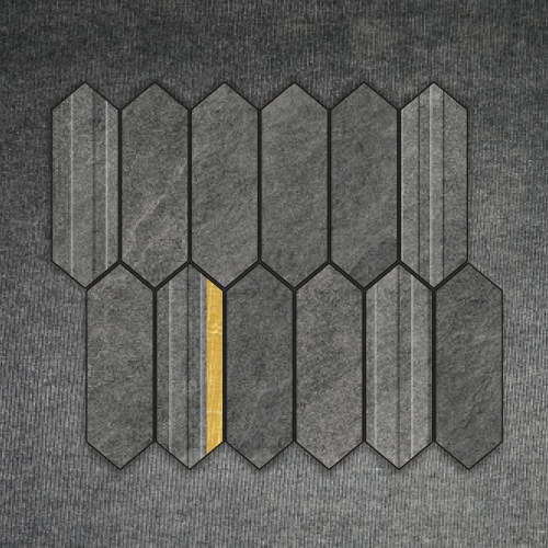 Quarry Coal Picket Tiles - Color: Gold