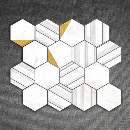 Soul Half Gold Statuario Tiles - Color: Whites