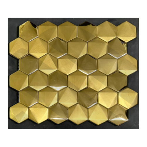 Golden Hexa Inlay Mosaic Series Tiles - Color: Gold