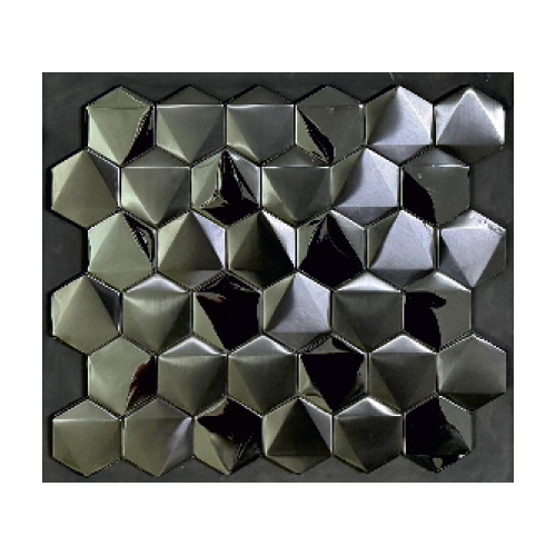 Black Hexa Inlay Mosaic Series Tiles - Color: Greens