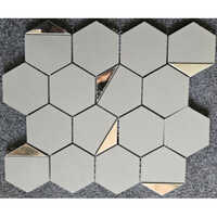 Grigio Half Silver Vitrified Mosaic Tiles - Color: Whites