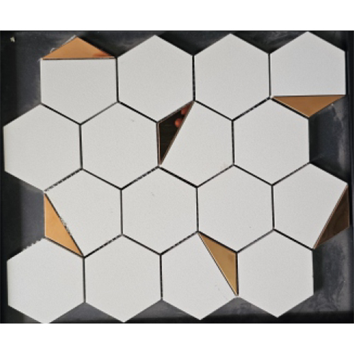 Metalo Half Rose Gold Vitrified Mosaic Tiles - Feature: Acid-Resistant