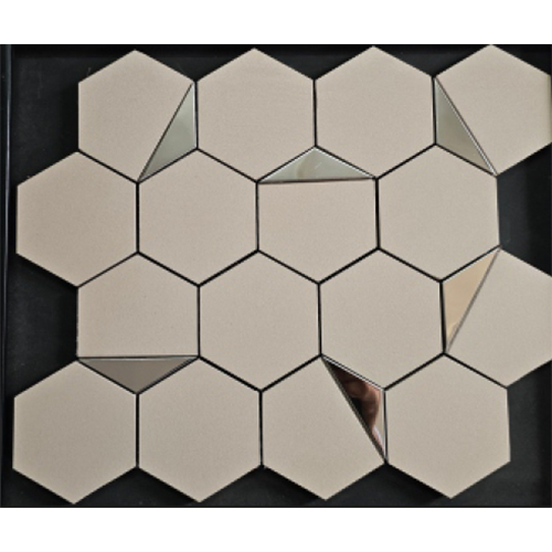 Silk Roots Half Silver Vitrified Mosaic Tiles - Color: Grays