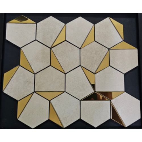 12045 Full Gold Vitrified Mosaic Tiles - Color: Whites