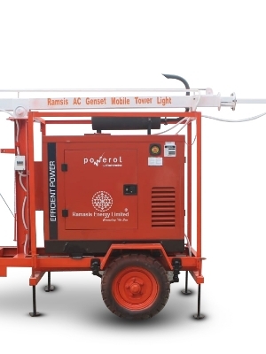 5 kVA एसी जनसेट 7 मीटर मोबाइल टॉवर लाइट सिंगल सिलेंडर