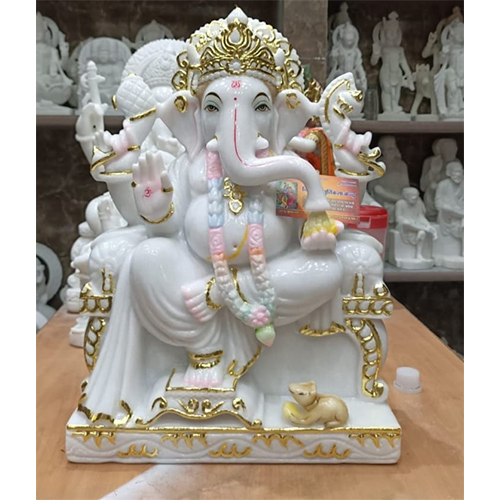 Marble Ganesh Statue - Color: White
