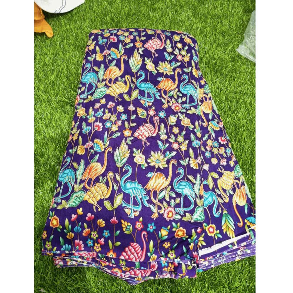 Premium Pure Viscose Dola Fabric with Position Print & Sequence Embroidery