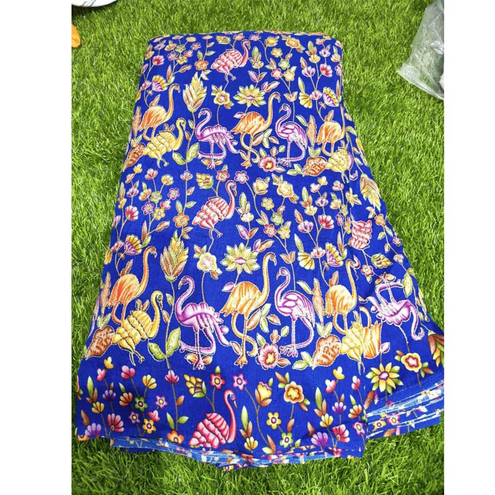 Premium Pure Viscose Dola Fabric with Position Print & Sequence Embroidery