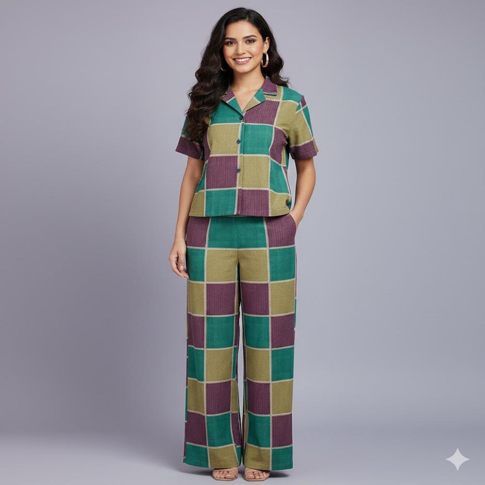 chequered pattern Designer Fabric