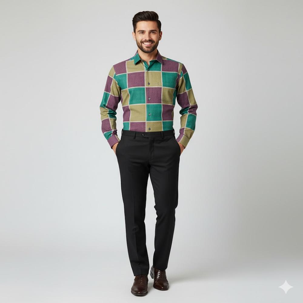 chequered pattern Designer Fabric