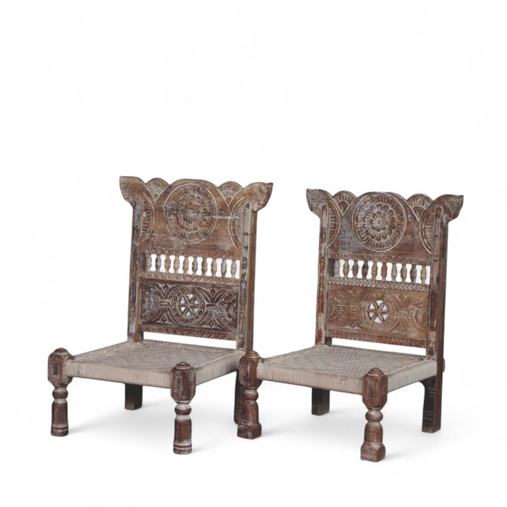 Antique Wooden Pida Chair - Artwork: Crafted