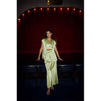 Aira Artistic Lapel Collar Blazer Co-ord - Color: Pista Green