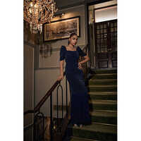 Aira Straight Fit Dress - Color: Navy Blue