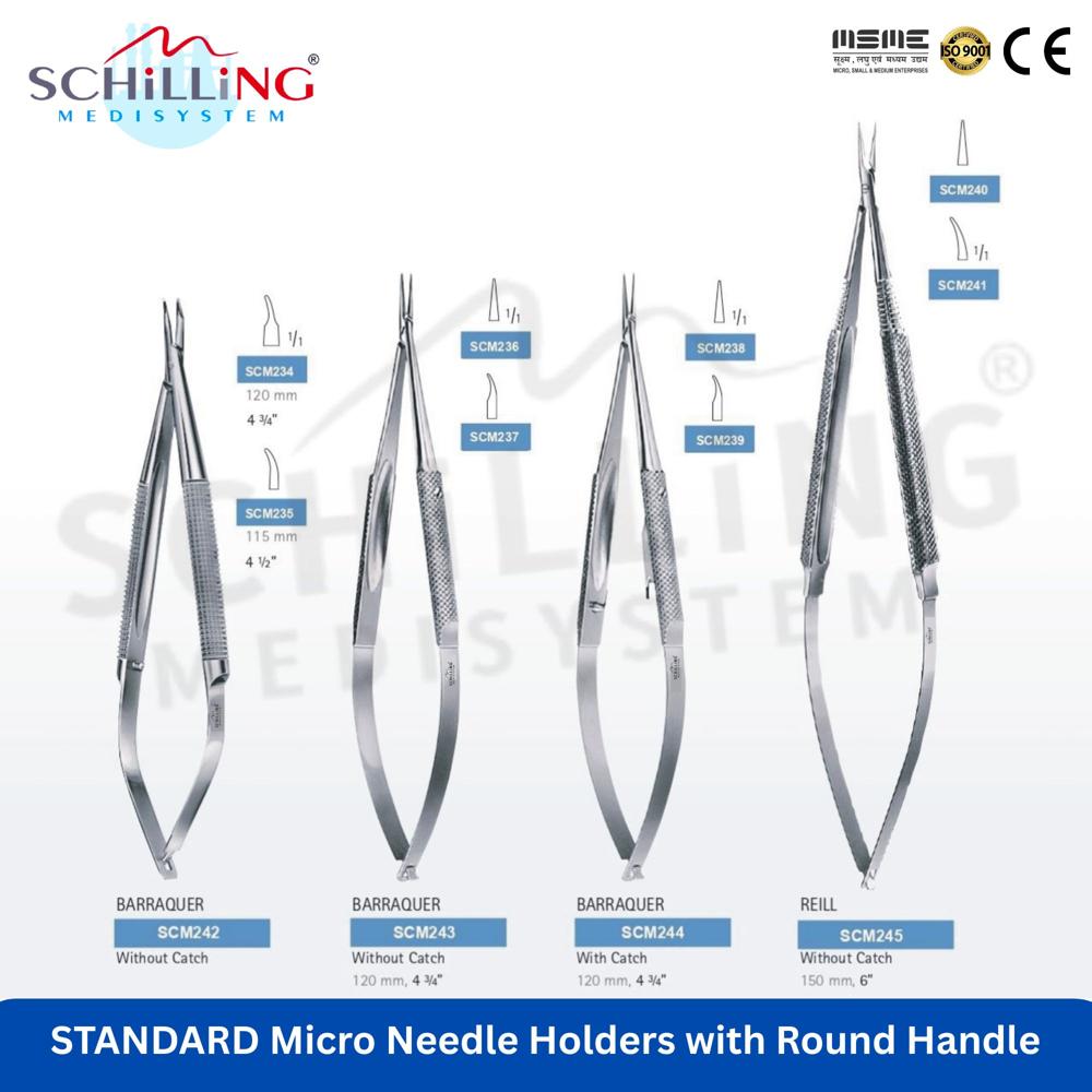 SCHILLING STANDARD Micro Needle Holders with Round Handle