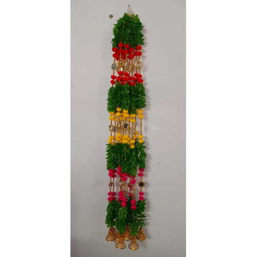 130 Cm Green Door Hanging Toran - Color: Multicolor