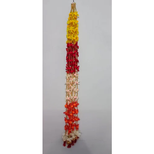 122 Cm Red Door Hanging Toran - Color: Multicolor