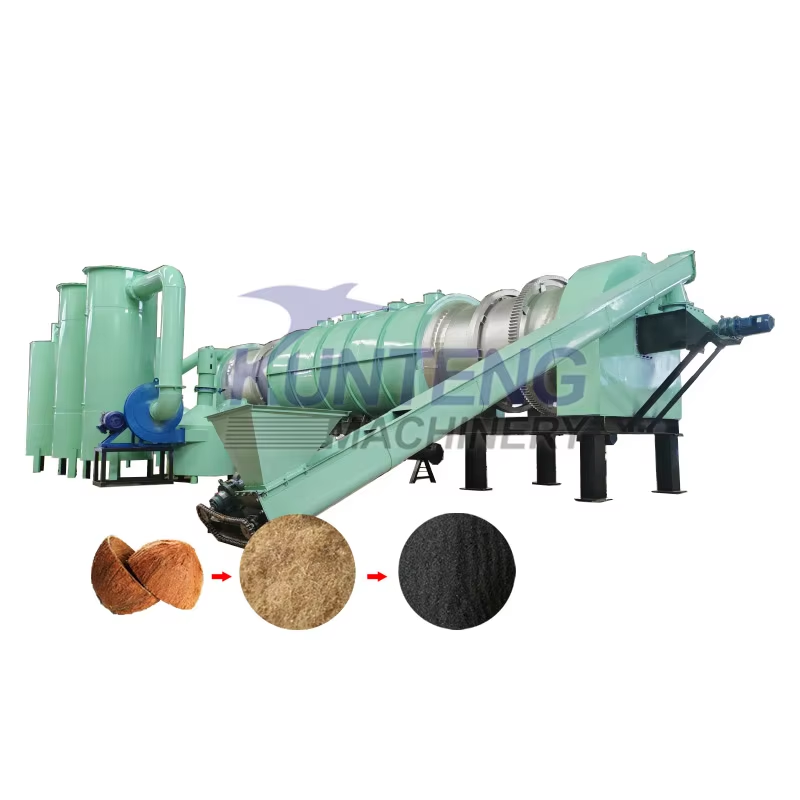 Smokeless Charcoal Making Machine Palm Kernel Shell Coconut Husk Carbonization Furnace For Charcoal - Feature: Compact Structure