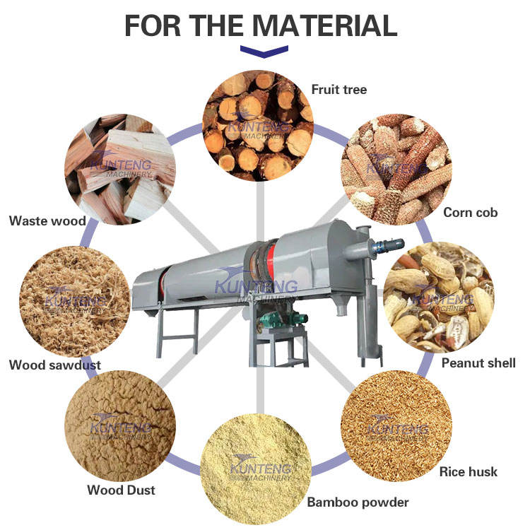 Smokeless Charcoal Making Machine Palm Kernel Shell Coconut Husk Carbonization Furnace for Charcoal