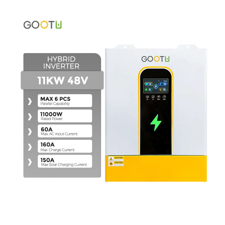 Gootu 11Kw Pure Sine Wave Parallel 48V Off Grid Hybrid Solar Inverter Dual Mppt 10Kw Solar Hybrid Inverter Work Without Battery - Application: Industrial