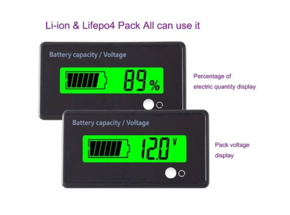 Battery Volt Meter - Color: Black