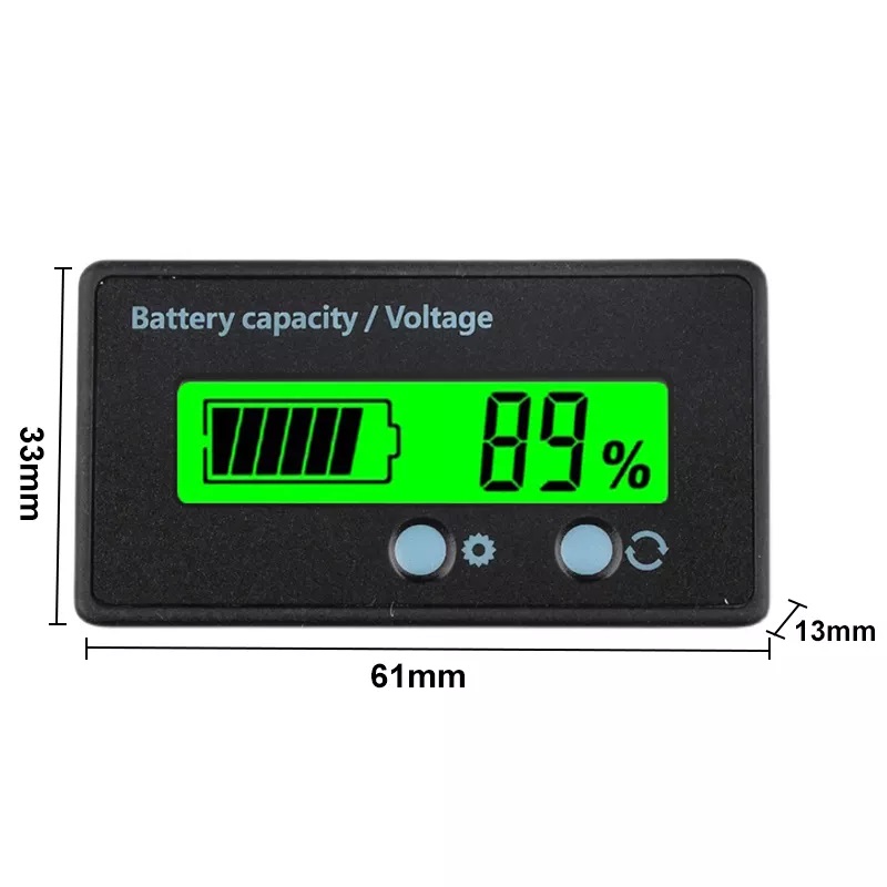Battery Voltage Meter - Color: Black