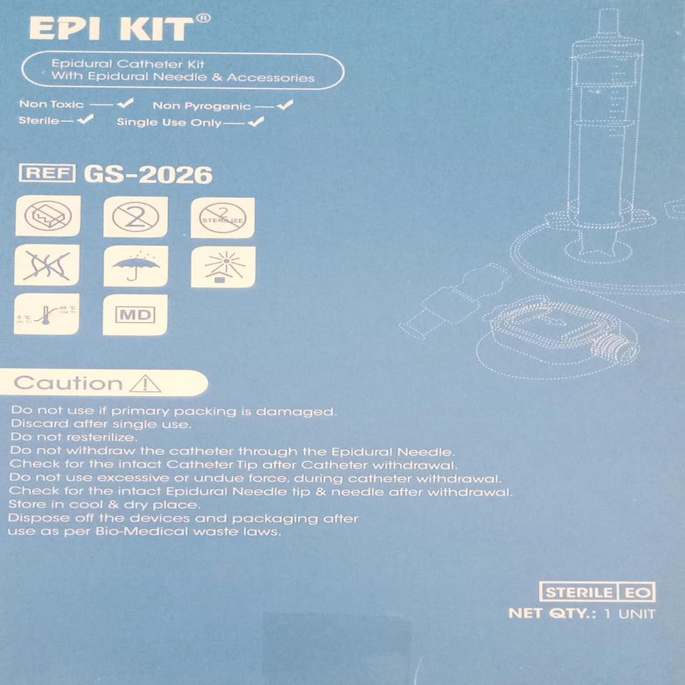 Epi Kit Epidural Catheter Kit 16ng at 456.33 INR in Mumbai | Sterikart ...