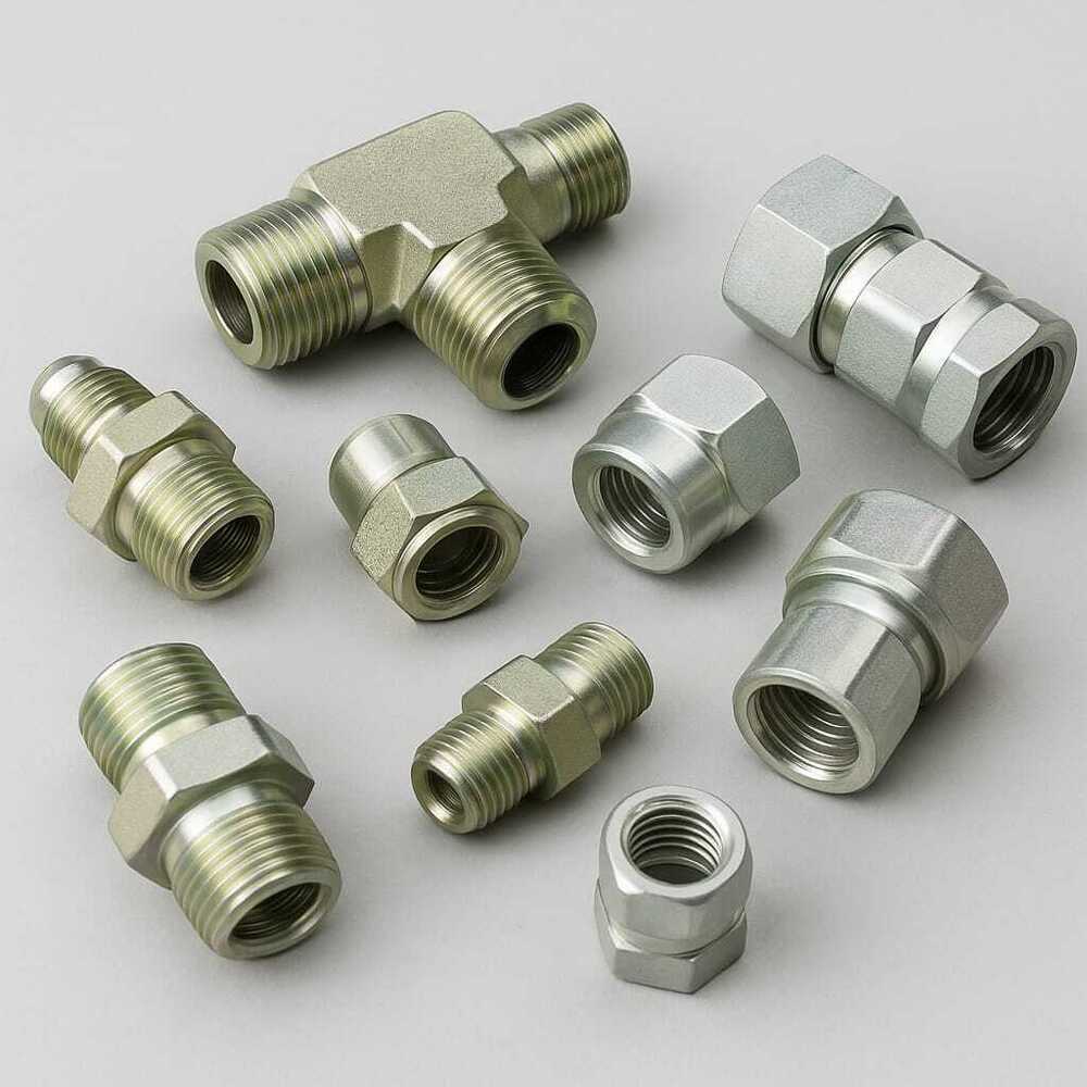 Hydraulic Pipe Fittings - Color: Silver