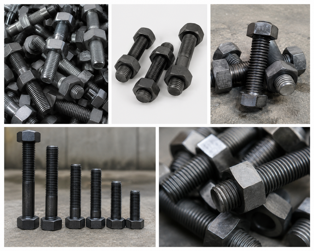 Ms Hex Nut Bolt - Color: Black