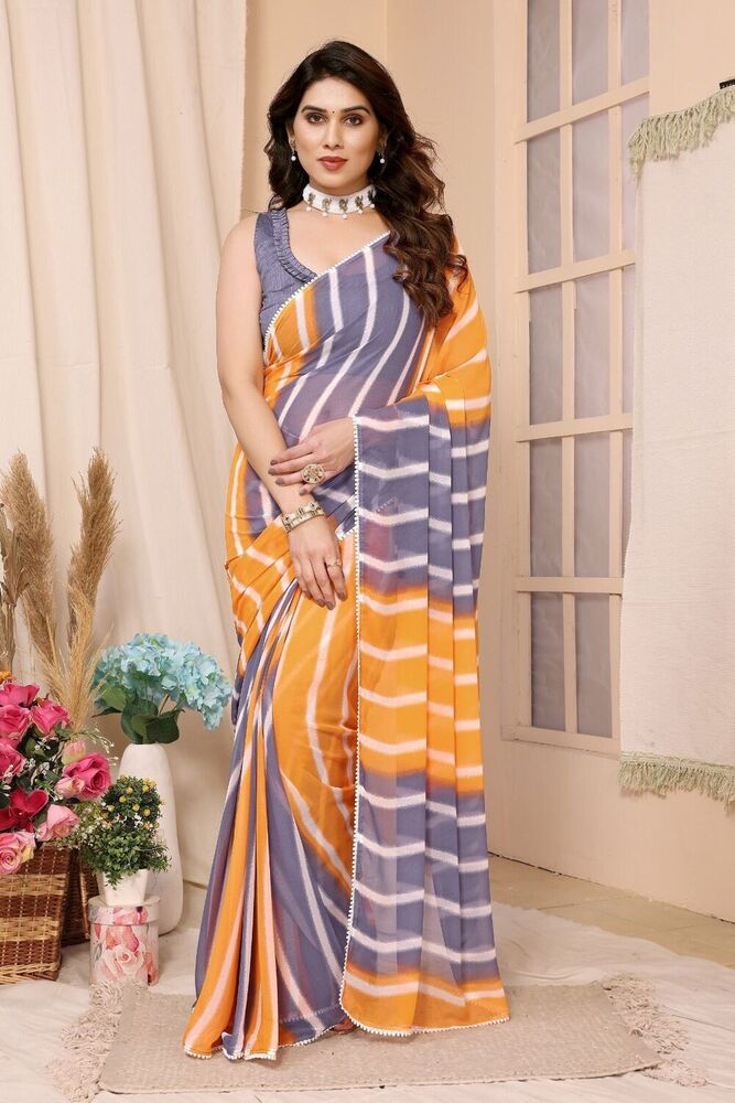 Georgette Sarees - Bust Size: 44 Inch (In)