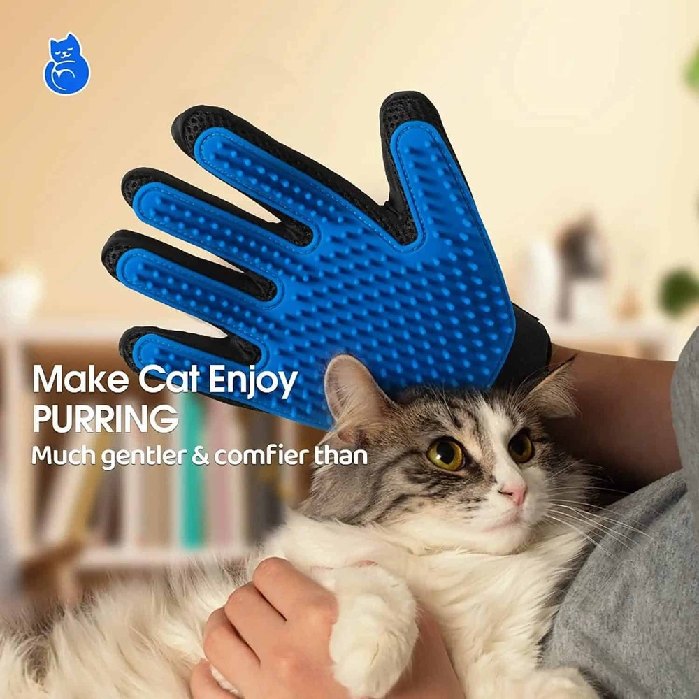 Pet Grooming Gloves For Cats - Color: Blue