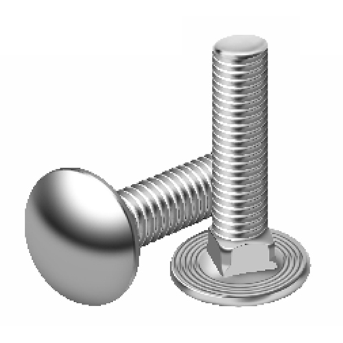 Mushroom Head Square Neck Bolt - Color: Silver