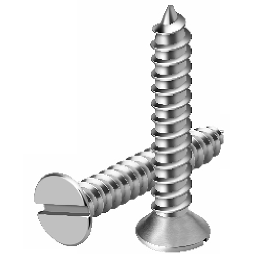 Slotted Csk Self Tapping Screw - Color: Silver