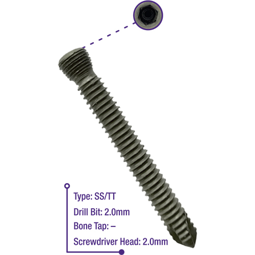 2.7Mm Locking Head Screw - Grade: Medical Grade