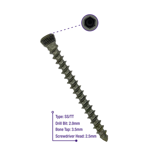 3.5Mm Cancellous Locking Head Screw - Color: Sliver