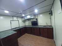 Portable Kitchen Cabin - Mild Steel Structure, White Color | Versatile For Shop, Warehouse, Workshop, Featuring Steel And Wood Doors