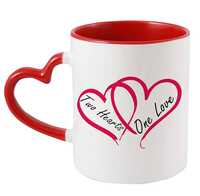 Heart Handle Coffee Color Mug