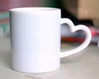 Heart Handle White Coffee Mug