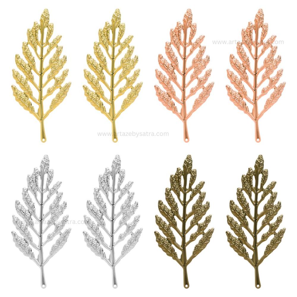 Metal art leaf | Size : 70mm | Qty : 10pcs