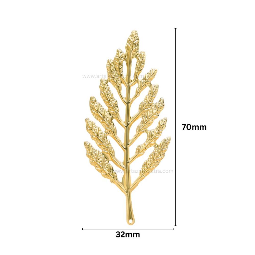 Metal art leaf | Size : 70mm | Qty : 10pcs
