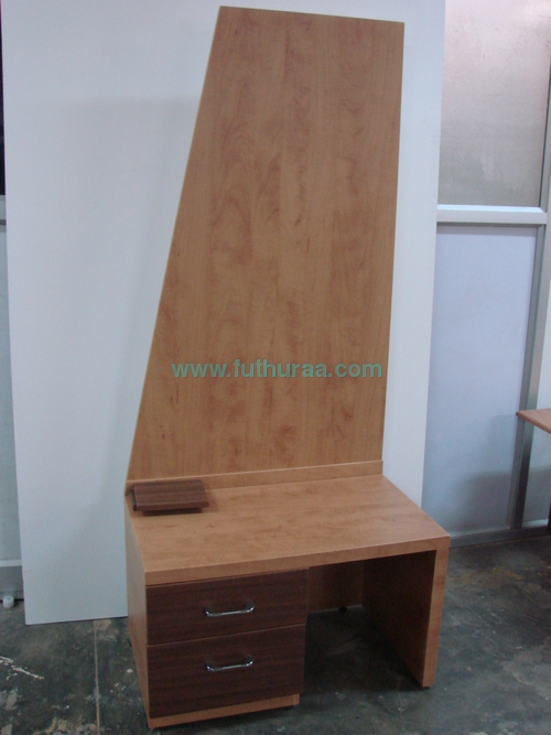 Dressing Table - Wooden, Variable Dimensions | Brown Finish, Two Drawers, Full-Length Mirror, Ideal for Personal Grooming and Storage