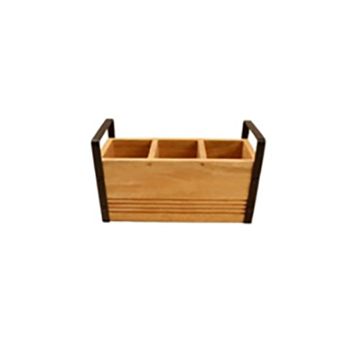MTCH003 Cutlery Holder In Mango Wood With Handle
