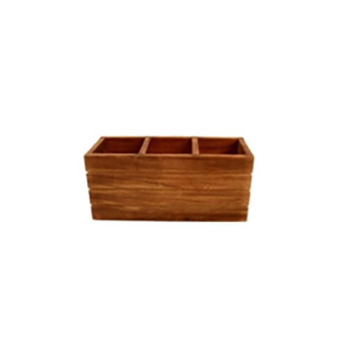 Mtch004 Cutlery Holder In Mango Wood With Handle - Color: Brown
