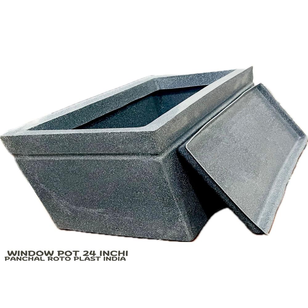 Rectangular kisti window flower pot 24 inchi marble look