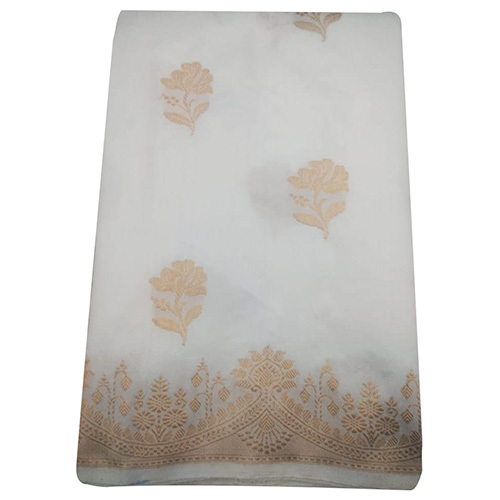 Pure Banarsi White Katan Silk Saree